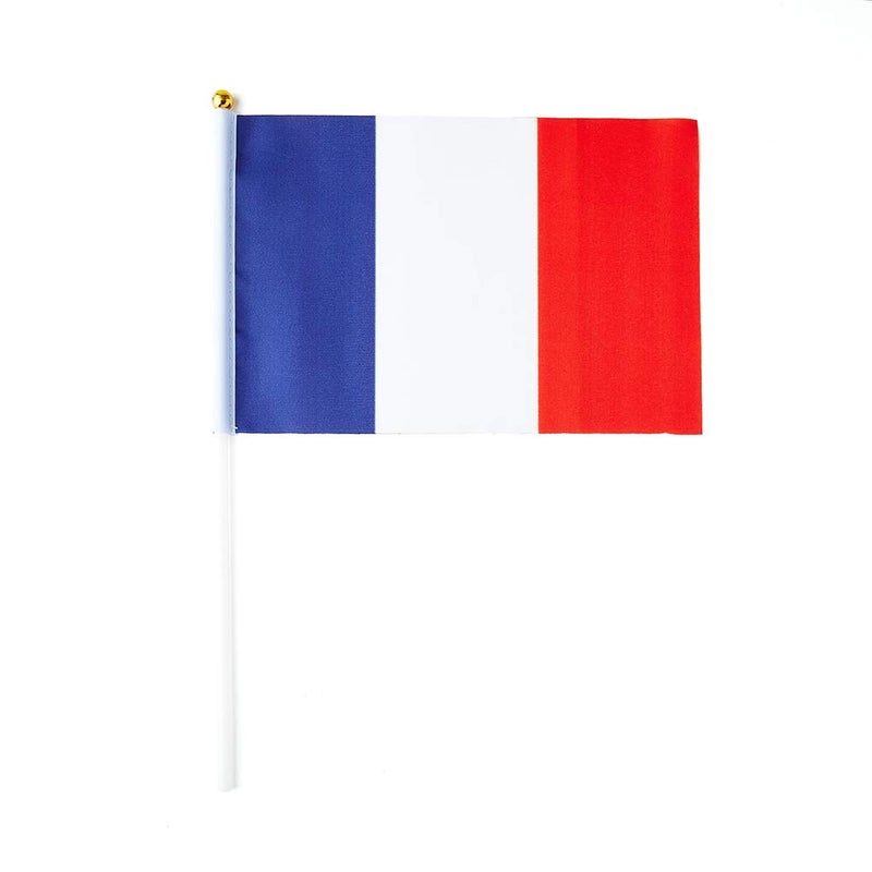 mflagperft France Flag French Flag, Small Mini Handheld France Flags on Stick, Ideal for Party Parades Sports Events Patriotic Festival Decorations - Image 2